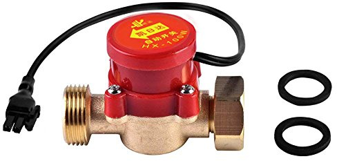 LDEXIN Water Flow Sensor Switch Pipe Boosting Pump Automatic Electronic Pump Control for Shower Low Water Pressure Solar Heater Water Circulation,100W 2-Port 1/2 3/4 PT Thread
