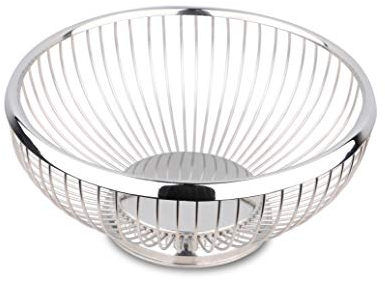 Weis Brotkorb Cestino per Pane e Frutta, Acciaio Inox, 22.5 cm