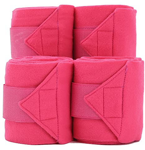 Merauno Polar Fleece Bandagen Fleece Dressage PoloTrainingsverband Satz von 4 2 Farben Wahl Black & Blue (Rosenrot)