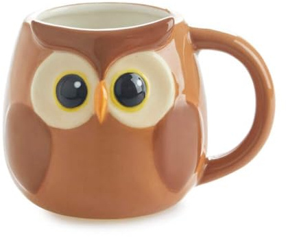 balvi Henkelbecher Bubo Farbe Braun Henkelbecher in Form eines Eulenkopfs Fassungsvermögen 400 ml Spü
