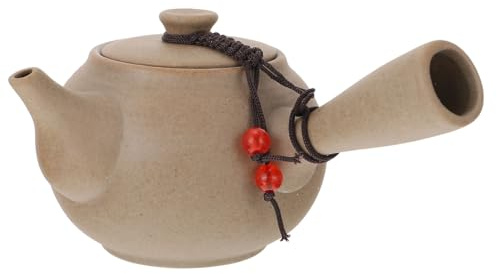YARNOW Side Handle Kyusu Teapot, Ceramic Stoneware Tea Pot for Loose Leaf Brewing, Ergonomic Tea Serving Pot for Home Office & Restaurant Use