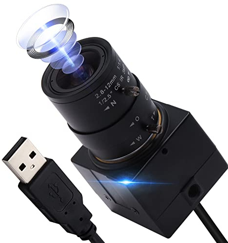 ALPCAM 4K Wide Angle Varifocal Zoom Lens Webcam Ultra HD 2160P 30fps Plug and Play USB Computer Camera for Windows/Linux/Raspberry Pi/Mac