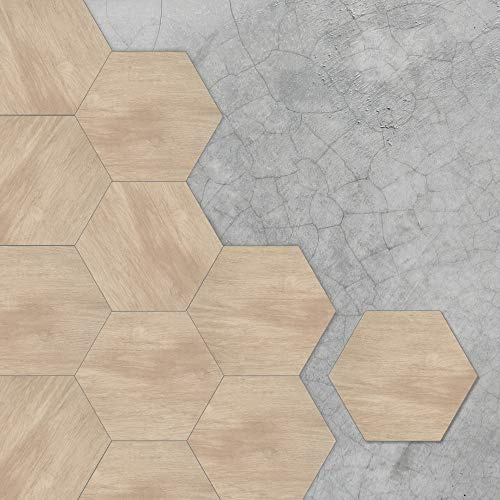 Lot de 10 autocollants en vinyle pour sol - Imperméables et antidérapants - Pour salon, cuisine, salle de bain - 20 x 23 cm - Bois