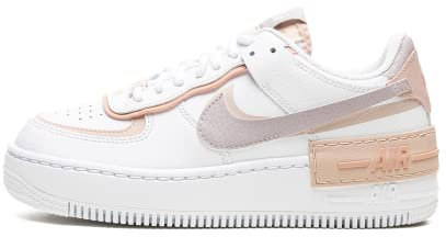 NIKE Air Force 1 Shadow, Sneaker Mujer, White Amethyst Ash Pink Oxford, 38 EU