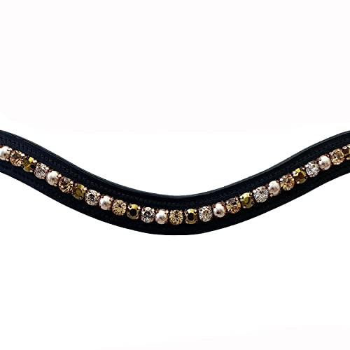 Leone Equipment Stirnriemen Pferd – Trense mit Swarovski Steinen und Glitzer – Stirnriemen Pferd Glitzer – Zaumzeug für Pferde (Pony, Vollblut/COB, Warmblut/Full) (Pony)