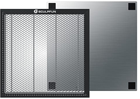 SCULPFUN 400x400x22 mm Plateforme de travail laser en nid d'abeille, table de travail en nid d'abeille pour gravure laser, plan travail en nid d'abeille laser avec plaque aluminium pour découpe laser