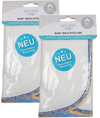 Baby Waschtücher 6 Stück Moltontücher besonders sanft 30 x 30 cm