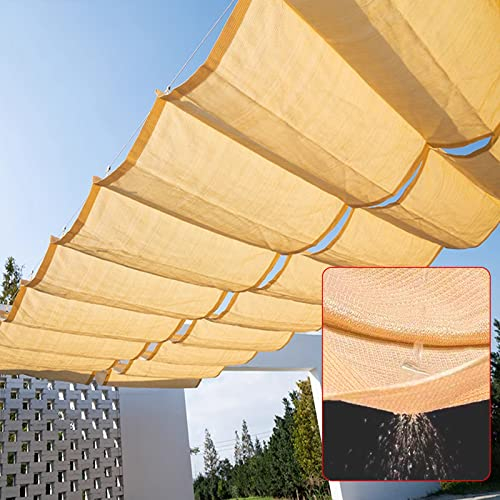 Einziehbar Sonnensegel,90% Anti-UV-Wave-Sonnensegel,Hang Down U Shape Wave Shade Sail Markise,Atmungsaktives Wave Drop Shade Cover,mit Montagesatz,für Garten Veranda (1.5x7m/4.9x23ft)