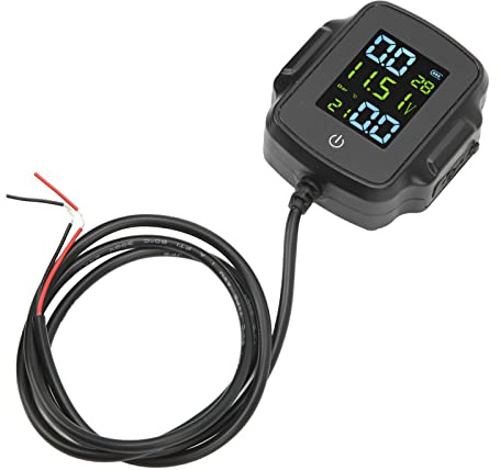 Motorrad-TPMS, Wetterbeständiges Motorrad-TPMS mit 2 Externen Sensoren, Hochpräzises 12-V-USB-Ladedisplay