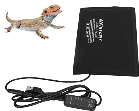 Qcwwy Reptilien-Heizkissen, USB-Temperaturregelung, Reptilien, Tiere, Heizmatte, Schildkröten, Wärmematte, Reptilien, Terrarienwärmer für Schildkröten, Eidechsen, Einsiedlerkrebse, (L)