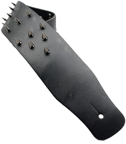 CEMELI Breiter 60 mm schwarzer Echtleder-Gitarrengurt Akustik-Schultergurt und Lederenden für E-Gitarren Bassgitarre Länge verstellbar: 90–150 cm