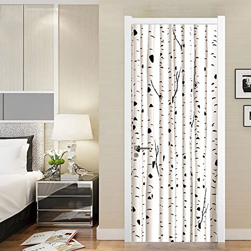 Türtapete Selbstklebend Schwarzer Beige Baum Türfolie Selbstklebend PVC Türaufkleber Abnehmbar Türposter Abziehen und Aufkleben Türtapete Wasserdichte Tür Folie Selbstklebend 90x200cm