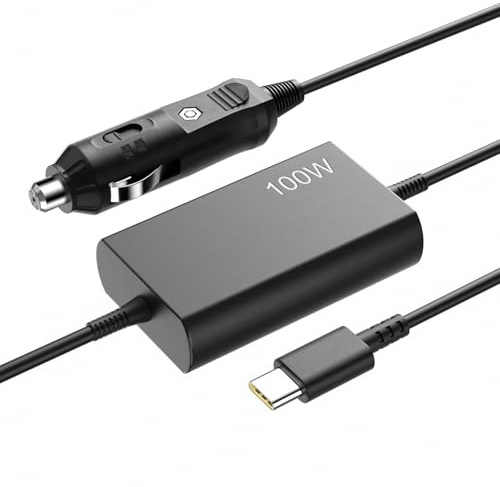 Billaddare USB C 100 W billaddare 12 V – 24 V för Lenovo ThinkPad IdeaPad Yoga ThinkBook Asus ROG Flow HP Dell Acer Surface Book 2 MacBook Pro/Air Huawei Razer MSI bärbar dator laddkabel bil adapter