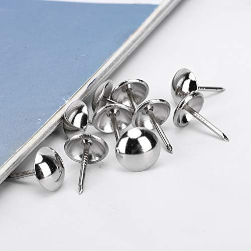 100 Pièces Clou de Rembourrage Antique en Laiton Fer Meubles Décoratifs épingle à Dessin Accessoires, Accessoires Professionnels (Silver)