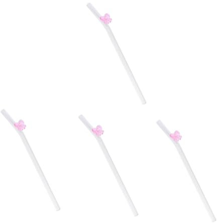 SHOWERORO 4stücke Bowknot Glasstrohhalm Wiederverwendbar Sicherem Für Säfte Und Getränke Rosa Mädchenstrahl Für Einen Stilvollen Trinkgenuss