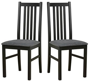 LeafDesign Küchenstühle 2er Set - Stuhl Buche Massiv - Esszimmerstuhl 120 kg - Stühle Esszimmer 6er Set - Holzstuhl - Esstischstühle - Esszimmerstühle Holz - schwarz - Hygge 96 - ONTIKA 1