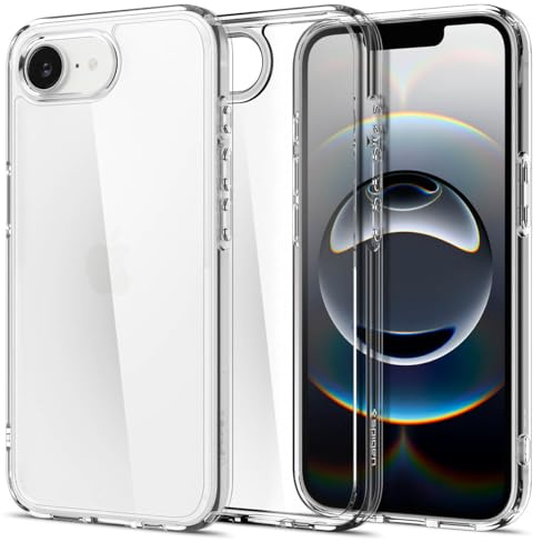Spigen iPhone 17e / 16e Hülle Ultra Hybrid -Crystal Clear | Air Cushion Tech, Anti-Yellowing, Militär-Grade Schutz, Spigen Signature Serie
