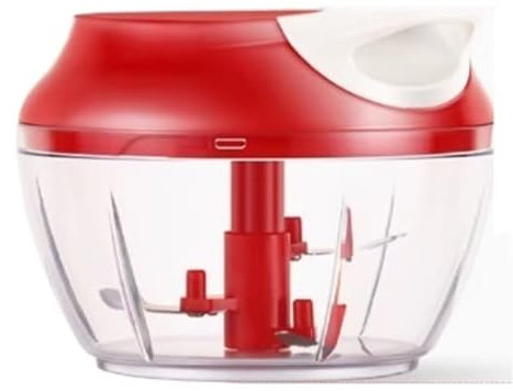 SPXTOM Picadora de Verduras portátil, picadora de ajo con Cuerda Manual, Cortador de Cebolla con Cuchillas, multifunción, for Verduras, Jengibre, Frutas, nueces, 500 ml