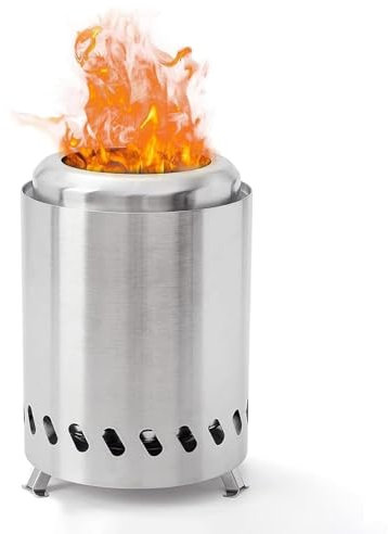 Réchaud à Brasero Portable en Acier Inoxydable avec Sac de Rangement,Poêle à Bois Pliable pour Barbecue en Plein Air,Poele a Bois Camping,Barbecue,Randonnée,Voyage,Pique-Nique