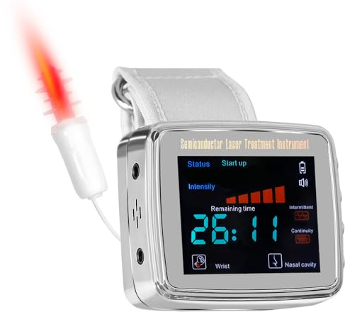 650nm Phototherapie Uhr mit 13 Lichtstrahlen zur Unterstützung der Durchblutung, Bluthochdruck, Hyperlipidämie, Sinusitis und Tinnitus