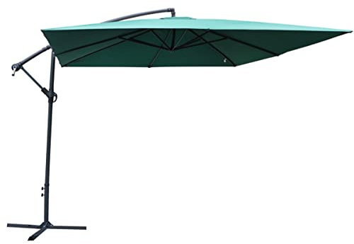 MA MAISON Ombrellone da Giardino Quadrato 3x3 Mt Palo Decentrato- in Alluminio, Regolabile, da Esterno, Impermeabile, Manovella, Tubo Ø 48 mm- Resistente ai Raggi UV