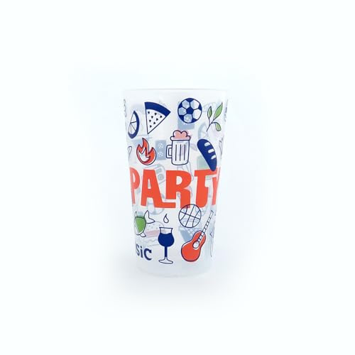 VelaHub, 20 Stück Plastic Mehrwegbecher, 300 ml bruchsichere Trinkbecher, für Getränkepartys und Events, mit Motiv - Party
