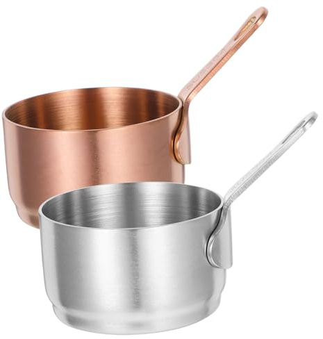 Zerodeko 2 Piezas Cacerola De Acero Inoxidable Mini Olla Para Sopa Olla Para Cocinar Casa Cocina