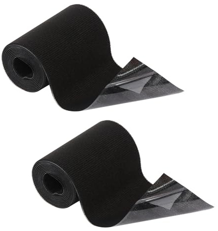 Tissu Autocollant Reparation, 2 Rouleaux 1,6 mx10 cm Ruban de Réparation en Tissu Reparation Toile de Store Scotch Tissus Noir pour Meubles, Déchirures ou Trous Dans