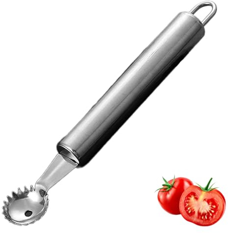Stainless Steel Multi-Function Fruit Corer Tool - Strawberry Huller & Tomato Stem Remover, Kitchen Gadget for Fruits & Vegetables