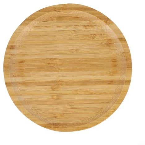 Besttoolifes Vassoio da portata rotondo in legno, finitura liscia, vassoio multifunzionale da cucina, per frutta, pizza, pane, dimensioni 20 cm, 25 cm, 30 cm (20 x 20 x 1,5 cm)