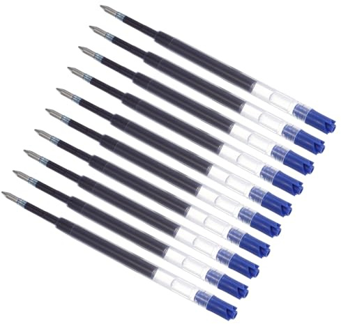 PATIKIL 10 Piezas Recambios De Tinta Para Bolígrafo De 0.5 Mm Azul Negro | Recambio De Punta Fina De Metal Compatible Para Bolígrafo Retráctil
