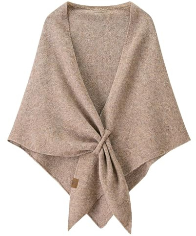 Ladiery dreieckstuch damen schal dreieckstuch damen winter herbst Uni & Colorblock Wärmeschal aus Wolle für das ganze Jahr (Solid camel color)