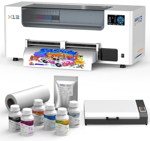 DSV A3+ Plus XP600 DTF-Drucker mit Trockenofen, automatischer Reinigung und Weißpapierzirkulation, doppelter Druckgeschwindigkeit im Vergleich zum L1800, 5-Zoll-Touchscreen, Drucken mit einem klick