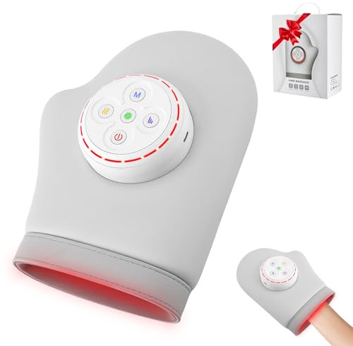 Masseur de Main Électrique avec 3 Niveaux de Chaleur (40-50°C), Massage Main avec 3 Programmes & 5 Intensités, 13 Airbags, Appareil de Massage Shiatsu pour Arthrite et Canal Carpien, Gris