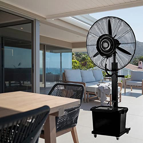 KaBuea Ventilatore a piantana nebulizzante da 26 pollici, ventilatore industriale da terra per patio e serra(One Color,380W/30in)