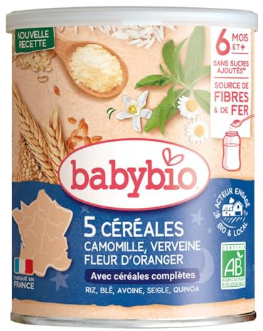 Babybio céréales verveine fleur d'oranger camomille 6 mois et + 220g