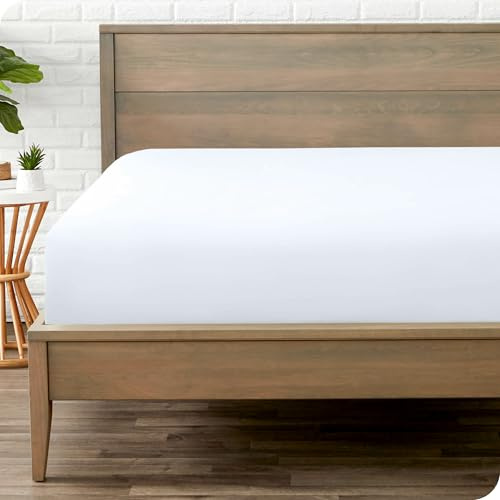 Bare Home Twin Fitted Sheet - 1800 Ultra-Soft (Twin, White)