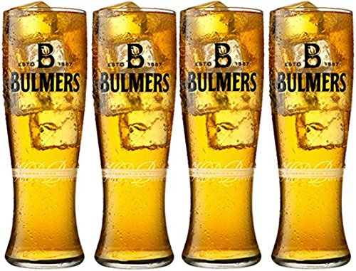 4 x Bulmers Pint Glass Slender Style (4 Glasses)