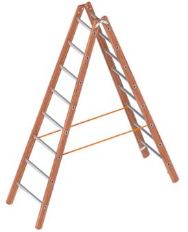 Layher Verbundstehleiter 8 Sprossen / 240 cm Leiter Stehleiter Bauleiter Holzleiter Aluleiter Verbundleiter