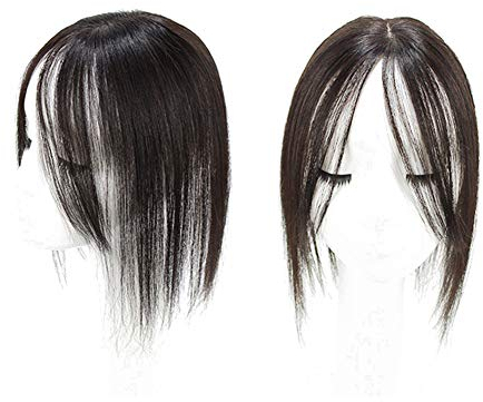 Yanamy Clip-in-3D-Kronen-Topper, 7,6 x 10,2 cm, Mono-Basis, Echthaar-Perücke, Haarteile für dünner werdendes Haar, 30,5 cm, Dunkelbraun