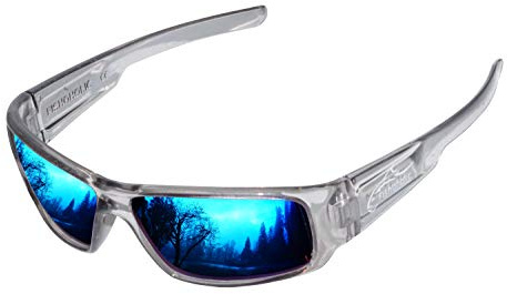 Fishoholic Polarisierte Angel-Sonnenbrille (8 Farboptionen) – inklusive Hartschalenetui und Tasche – UV400 – tolles Angelgeschenk für Papa, Sohn (ICE-BLU)