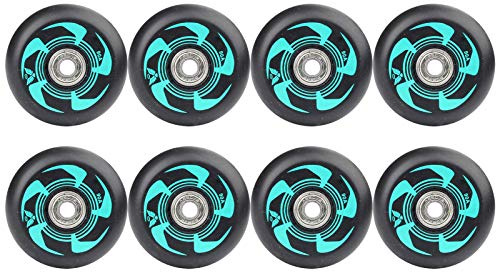 JHKJ Inlineskate-Rollen, Rollschuh-Bremsrad mit ABEC-9-Kugellagern, 72 mm, 76 mm, 80 mm, 90 A, Hockey, Grün, 80 mm