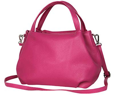 AmbraModa sac à main pour femme en cuir, sac porte epaule GL023 (fuchsia)