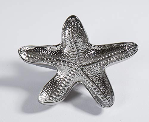 mucHome Dekoschale Schale Seestern aus Poly Silber Duchmesser:26cm Aufbewahrung Deko