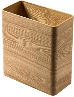 ZAW Basura Bote de Basura de Madera Papelera de la Cocina Papelera de Basura Restaurante Comercial Oficina sin Tapa Papelera Rectangular marrón Papelera