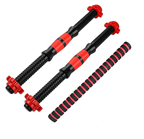 Hantelstangen Kurzhantelstange 3er-set,35cm Hantelstange+40cm Pleuelstange+4StückHantel Muttern passend für Hantelscheiben einem Durchmesser von 25mm Hantelgriff-Set mit Gewinde rutschfeste griffe