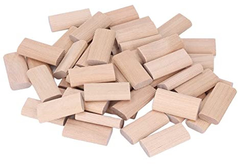 50PCS Domino Tenone Tassello di Legno di Faggio Tappo di Inserimento di Faggio Blocco di Tasselli In Legno Massello Punta per La Lavorazione Del Legno Mobili Giunzione Connettore(6x20x40MM)