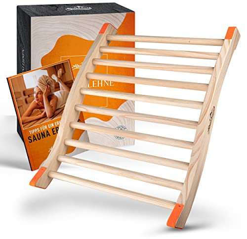ALPENHAUCH Schienale per sauna [realizzato in 100% legno naturale] – Schienale ergonomico a forma di S curvo – Elegante accessorio sauna cabina a infrarossi – Comodo schienale cabina a infrarossi –