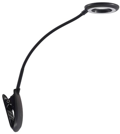 Lampada con morsetto 'Harumi'con USB dimmerabile (Moderno) colore Nero, ad es. Soggiorno & Sala da pranzo (1 luce, lampadina inclusa) di PRIOS | lampada da tavolo, lampada da scrivania