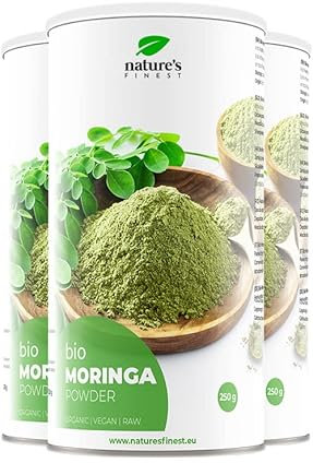 Nature's Finest Bio Moringa Polvere 250g | Un superfood denso di nutrienti ricco di vitamine, minerali e antiossidanti per una salute e una vitalità ottimali | Vegano e vegetariano